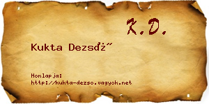 Kukta Dezső névjegykártya